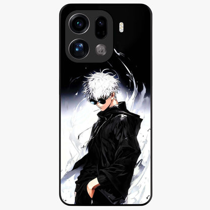Limitless Shadow King Glass Case showing flat back view with powerful shadow warrior artwork and glossy glass finish.