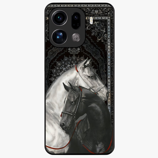 Majestic Ride Legacy Glass Case showing flat back view with powerful automotive inspired artwork and glossy glass finish.