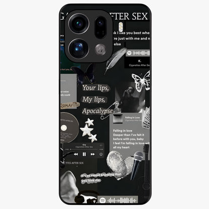 Midnight Love Echo Glass Case showing flat back view with romantic midnight themed artwork and glossy glass finish.