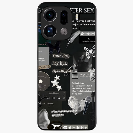 Midnight Love Echo Glass Case showing flat back view with romantic midnight themed artwork and glossy glass finish.