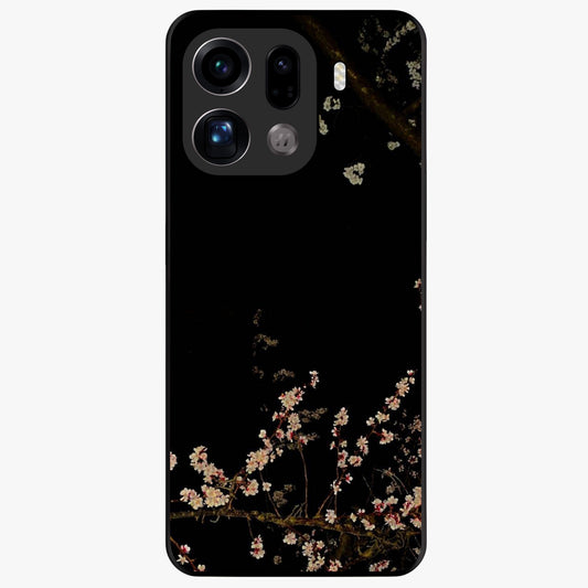 Petal Moon Light With Custom Name Glass Case showing flat back view with floral moonlight artwork and personalized name design.