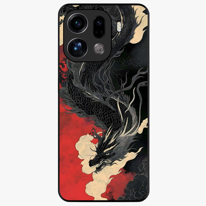 Shadow Dragon Fury Glass Case showing flat back view with fierce dragon artwork and glossy glass finish.