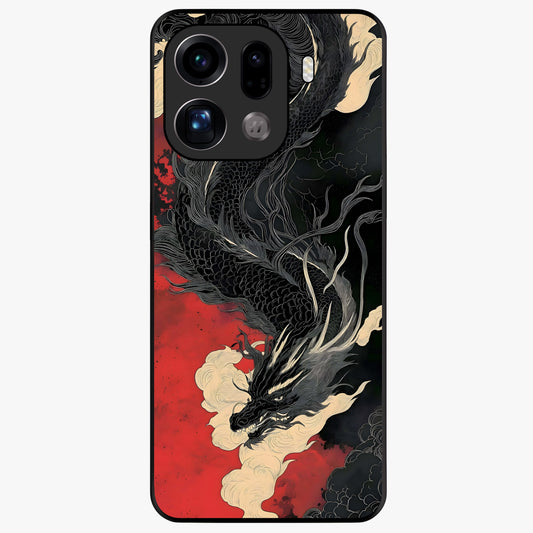 Shadow Dragon Fury Glass Case showing flat back view with fierce dragon artwork and glossy glass finish.