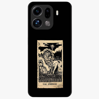 The Empress Glass Case showing flat back view with regal feminine artwork and glossy glass finish.