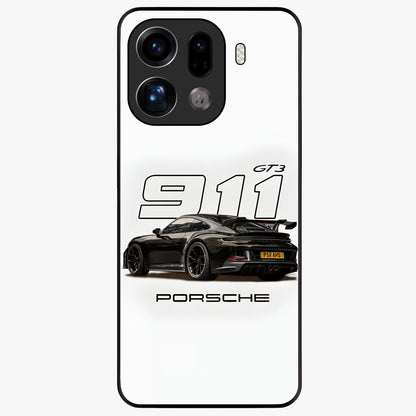 Turbo Legacy Icon Glass Case showing flat back view with iconic sports car inspired artwork and glossy glass finish.