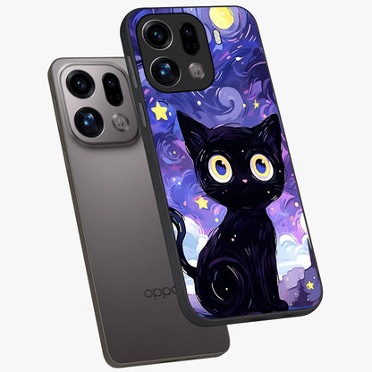 Abstract Cat Art Glass Case displayed in angled mockup highlighting modern abstract cat artwork and sleek glass surface.