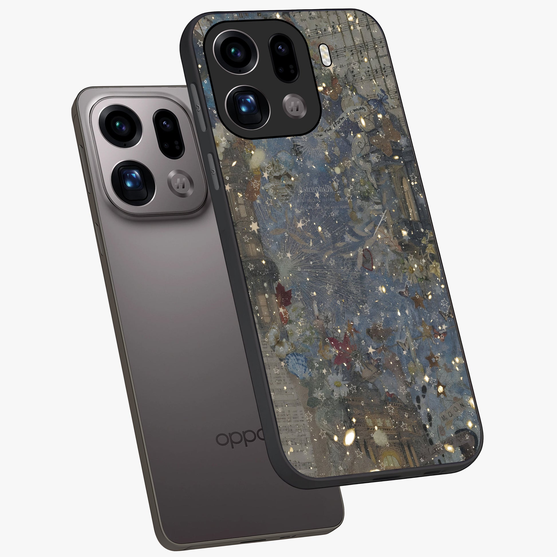 Aesthetic Astrolophia Glass Case displayed in angled mockup highlighting artistic aesthetic elements and smooth glass surface.
