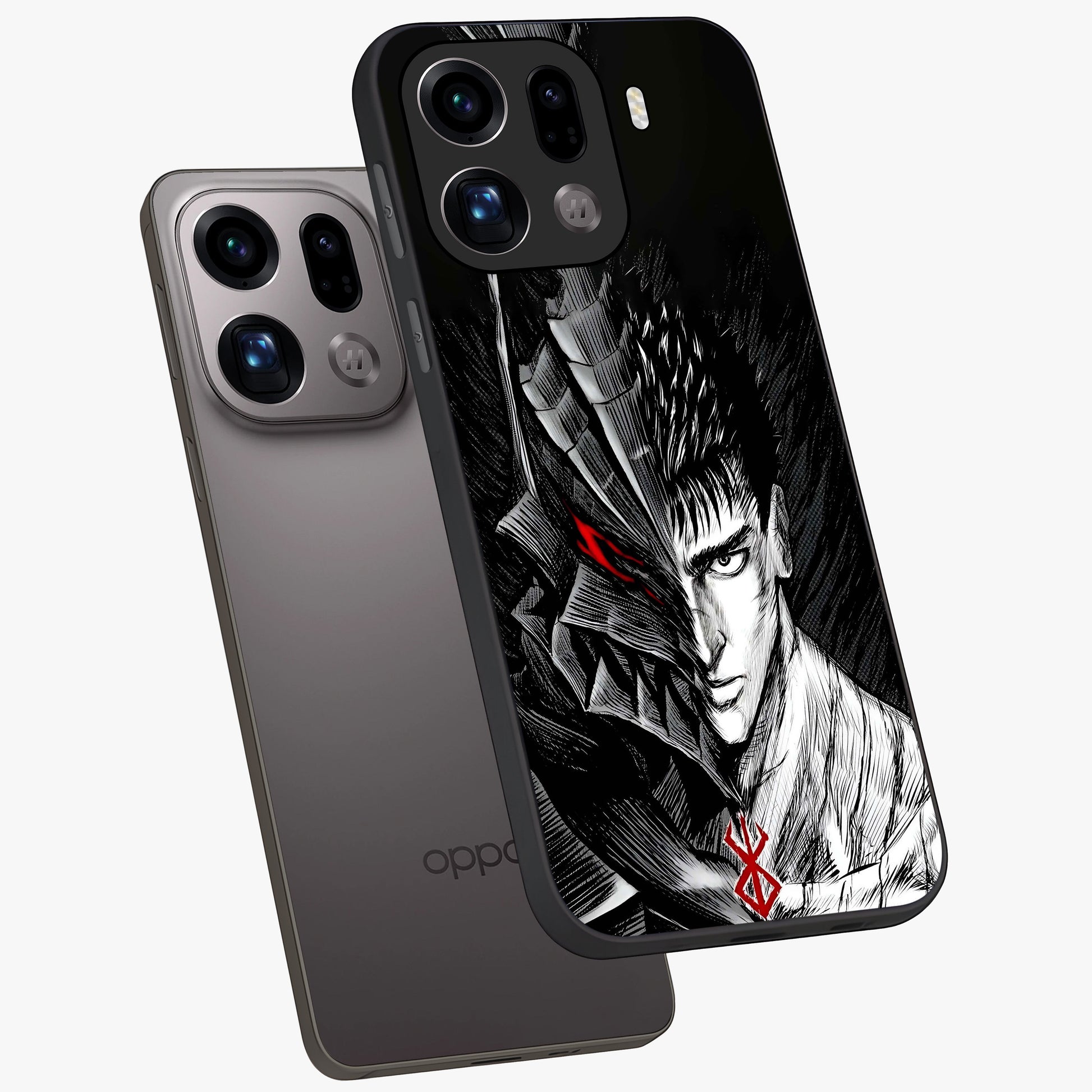 Berserker Blood Oath Glass Case displayed in angled mockup highlighting dark fantasy graphic design and powerful theme.
