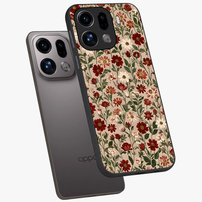 Biege Flower With Leaf Glass Case displayed in angled mockup highlighting minimal floral leaf design and elegant aesthetic.