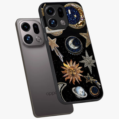 Celestial Gem Constellations Glass Case displayed in angled mockup highlighting gemstone inspired constellation design.