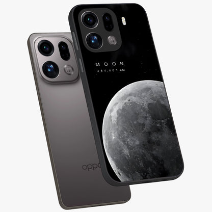 Cosmic Moon Glow Glass Case displayed in angled mockup highlighting celestial moon design with cosmic aesthetic theme.