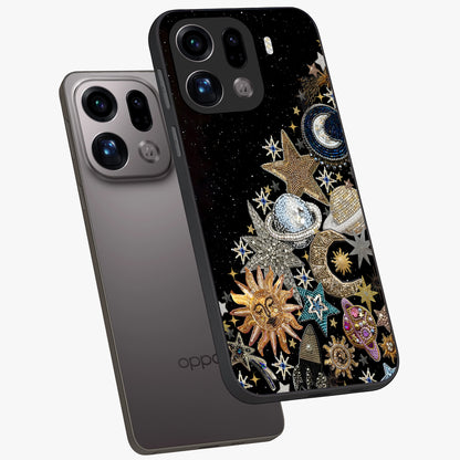 Cosmic Sparkle Dreams Glass Case displayed in angled mockup highlighting dreamy star sparkle design with celestial aesthetic.