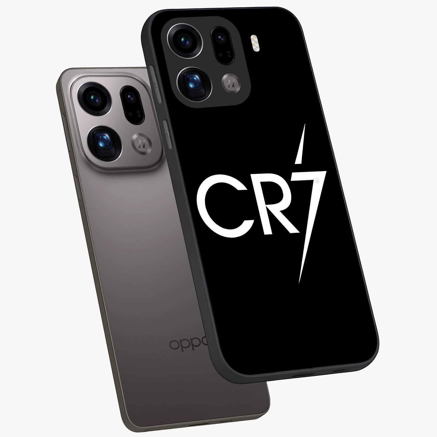 Cr7 Elite Strike Glass Case displayed in angled mockup highlighting powerful sports graphic with bold athletic theme.