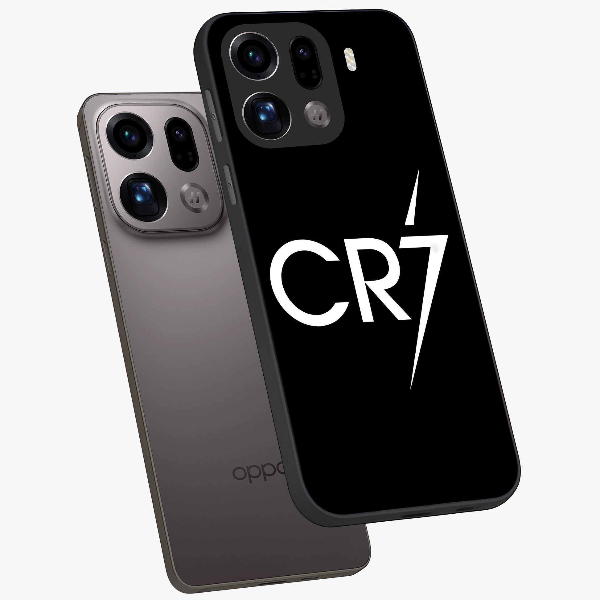 Cr7 Elite Strike Glass Case displayed in angled mockup highlighting powerful sports graphic with bold athletic theme.