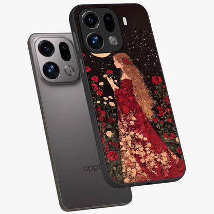 Crimson Dreams Glass Case displayed in angled mockup highlighting soft crimson aesthetic design with artistic theme.