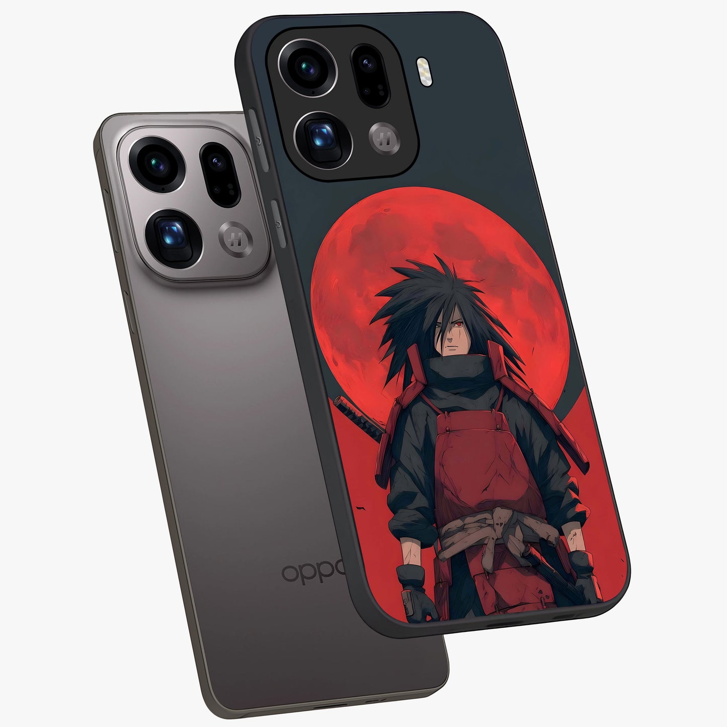 Crimson Moon Warlord Glass Case displayed in angled mockup highlighting dramatic crimson moon design with fantasy aesthetic.