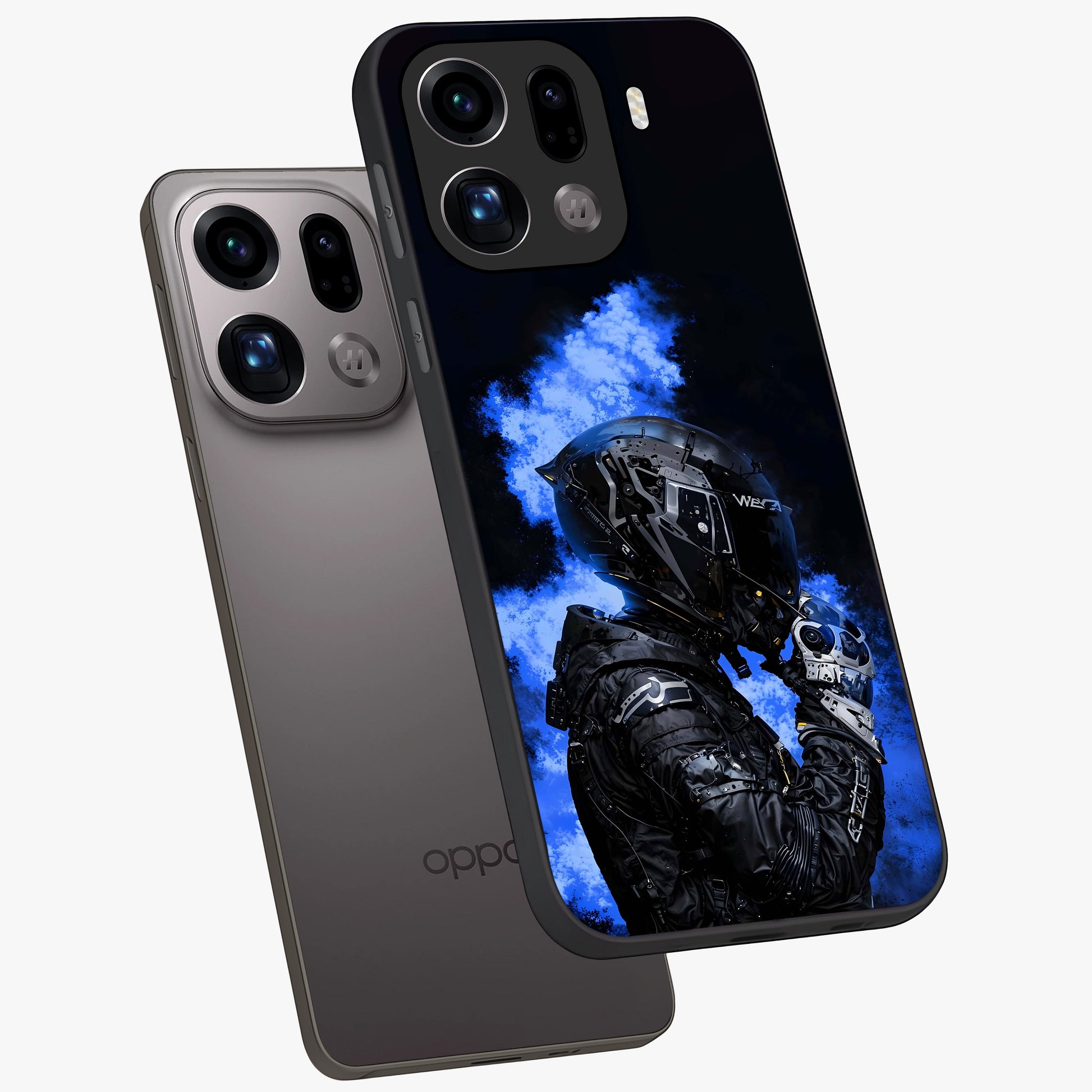 Cyber Sentinel Protocol Glass Case displayed in angled mockup highlighting digital cyber design with sci-fi aesthetic style.