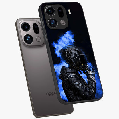 Cyber Sentinel Protocol Glass Case displayed in angled mockup highlighting digital cyber design with sci-fi aesthetic style.