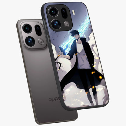 Dark Lightning Anime Warrior Glass Case displayed in angled mockup highlighting powerful lightning themed anime illustration.