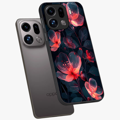 Dark Shade of Flower Glass Case displayed in angled mockup highlighting moody floral illustration with aesthetic dark tones.