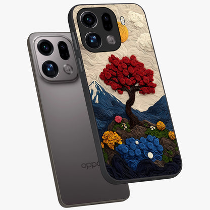 Eternal Nature Tapestry Glass Case displayed in angled mockup highlighting detailed botanical pattern with artistic aesthetic.