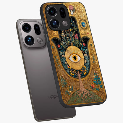 Ethereal Evil Eye Glass Case displayed in angled mockup highlighting protective evil eye symbol with spiritual aesthetic design.
