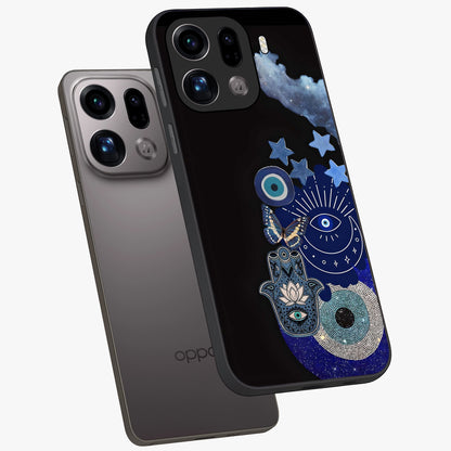 Galactic Charm Cluster Glass Case displayed in angled mockup highlighting luminous galaxy inspired design with dreamy aesthetic.