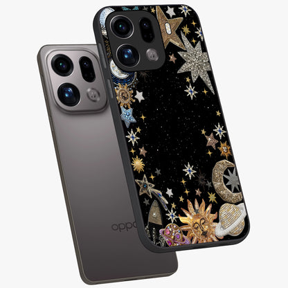 Galactic Jewel Stars Glass Case displayed in angled mockup highlighting shining celestial star design with cosmic aesthetic style.