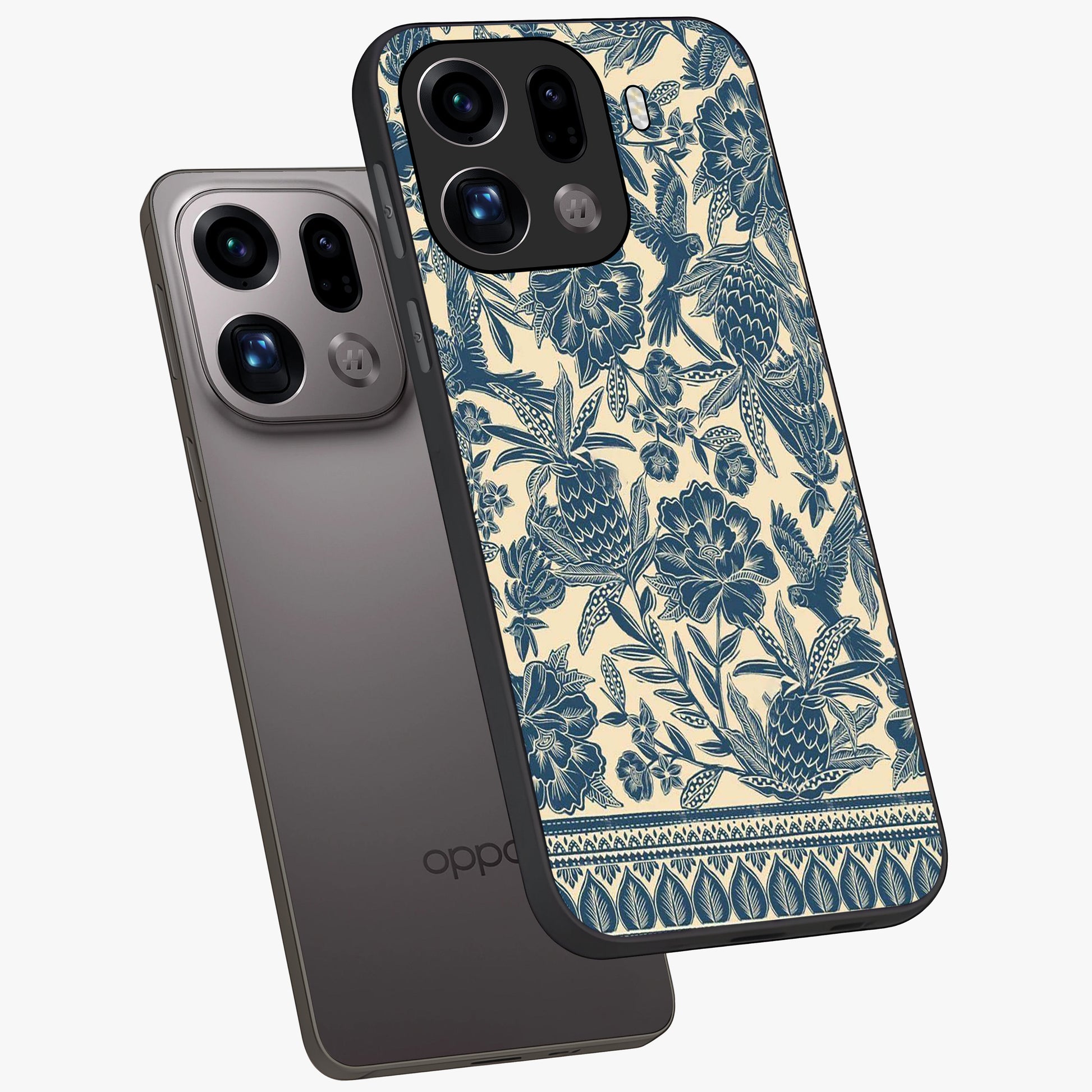 Heirloom Wild Bloom Glass Case displayed in angled mockup highlighting botanical bloom design with classic aesthetic style.