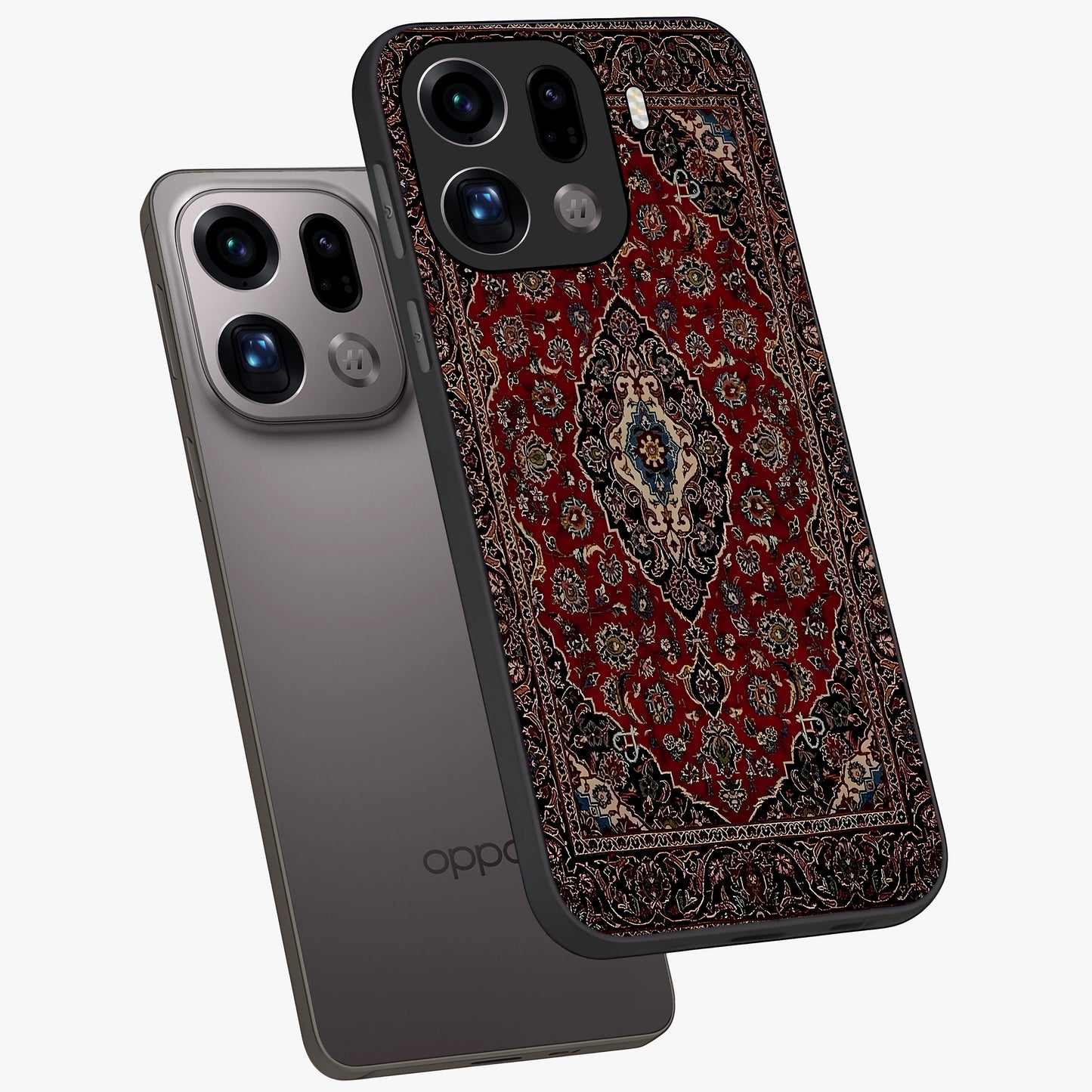 Heritage Carpet Royale Glass Case displayed in angled mockup highlighting intricate royal carpet design with heritage aesthetic.