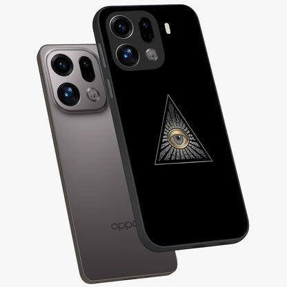 Illuminati Evil Glass Case displayed in angled mockup highlighting dark occult inspired design with bold aesthetic style.