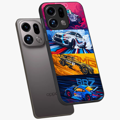 JDM Sports Car Glass Case displayed in angled mockup highlighting sleek Japanese racing car design with automotive aesthetic.