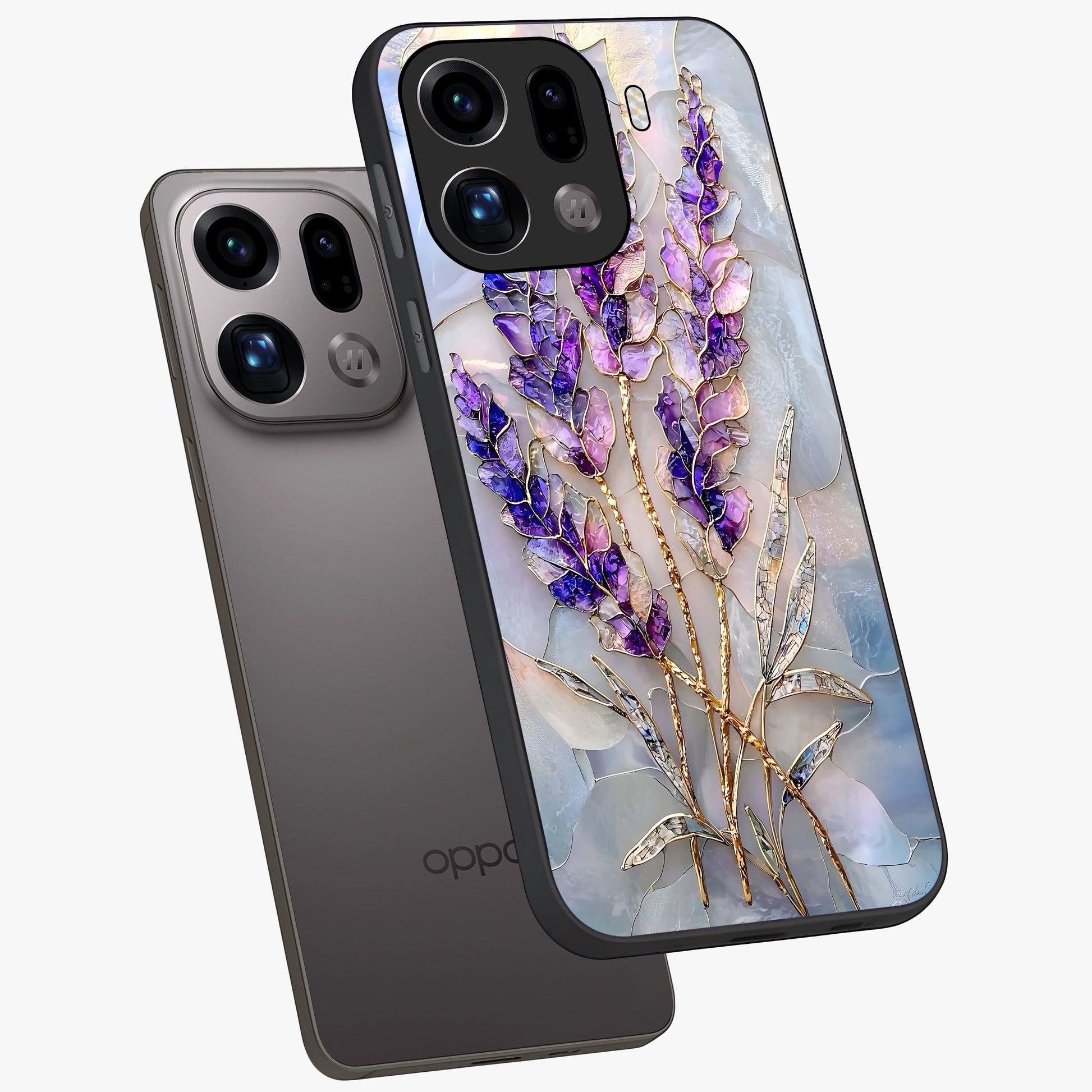 Lavender Dream Glow Glass Case displayed in angled mockup highlighting dreamy purple glow design with soft artistic style.