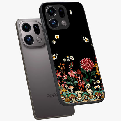 Midnight Bloom Pattern Glass Case displayed in angled mockup highlighting elegant flower design with midnight aesthetic style.