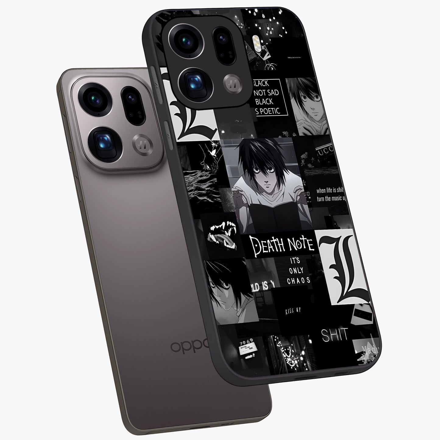 Midnight Chaos Mind Glass Case displayed in angled mockup highlighting chaotic artistic design with dramatic midnight aesthetic.