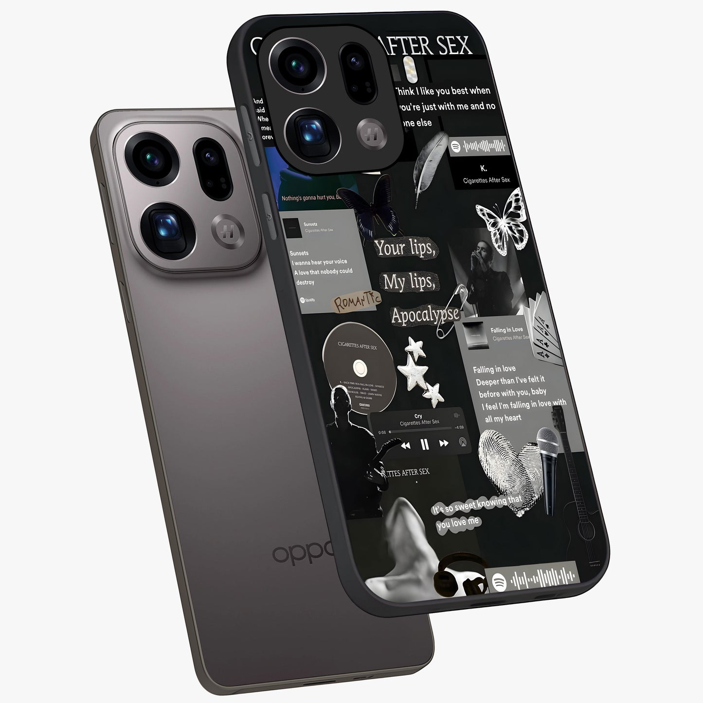 Midnight Love Echo Glass Case displayed in angled mockup highlighting elegant love inspired design with deep aesthetic style.