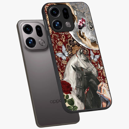 Moonlit Royal Stallion Glass Case displayed in angled mockup highlighting powerful stallion illustration with royal night aesthetic.
