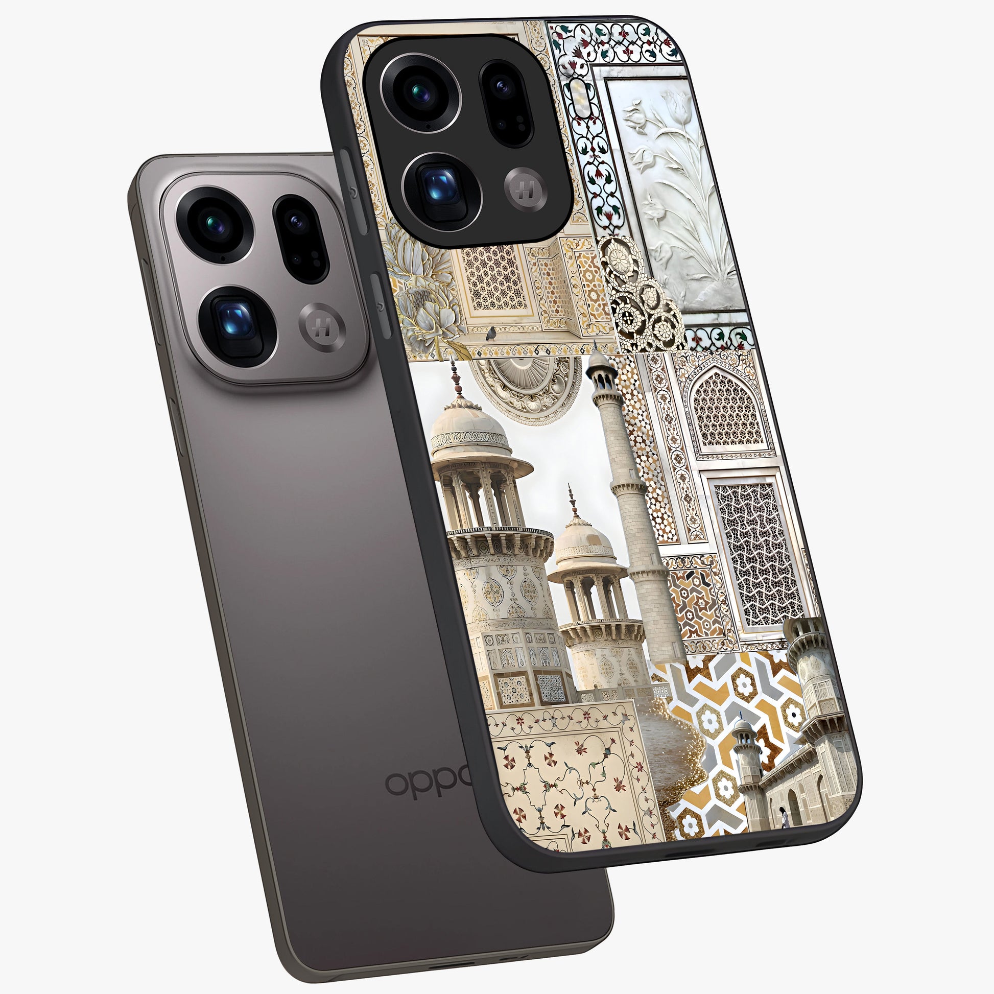 Mughal Marble Legacy Glass Case displayed in angled mockup highlighting elegant heritage marble artwork with royal aesthetic.
