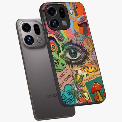 Mystic Eye Wonderland Glass Case displayed in angled mockup highlighting magical eye illustration with dreamy aesthetic.