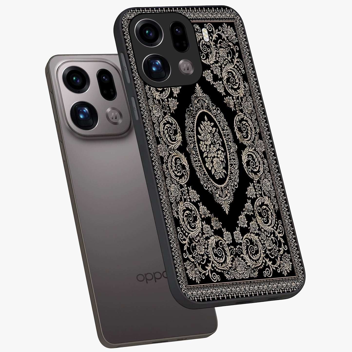 Noir Bloom Elegance Glass Case displayed in angled mockup highlighting refined flower design with stylish noir aesthetic.