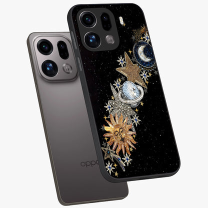 Pearls Universe Object Glass Case displayed in angled mockup highlighting celestial pearl design with dreamy aesthetic.