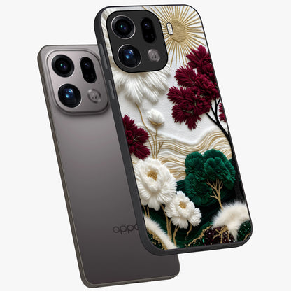 Radiant Bloom Elegance Glass Case displayed in angled mockup highlighting graceful floral design with radiant aesthetic style.