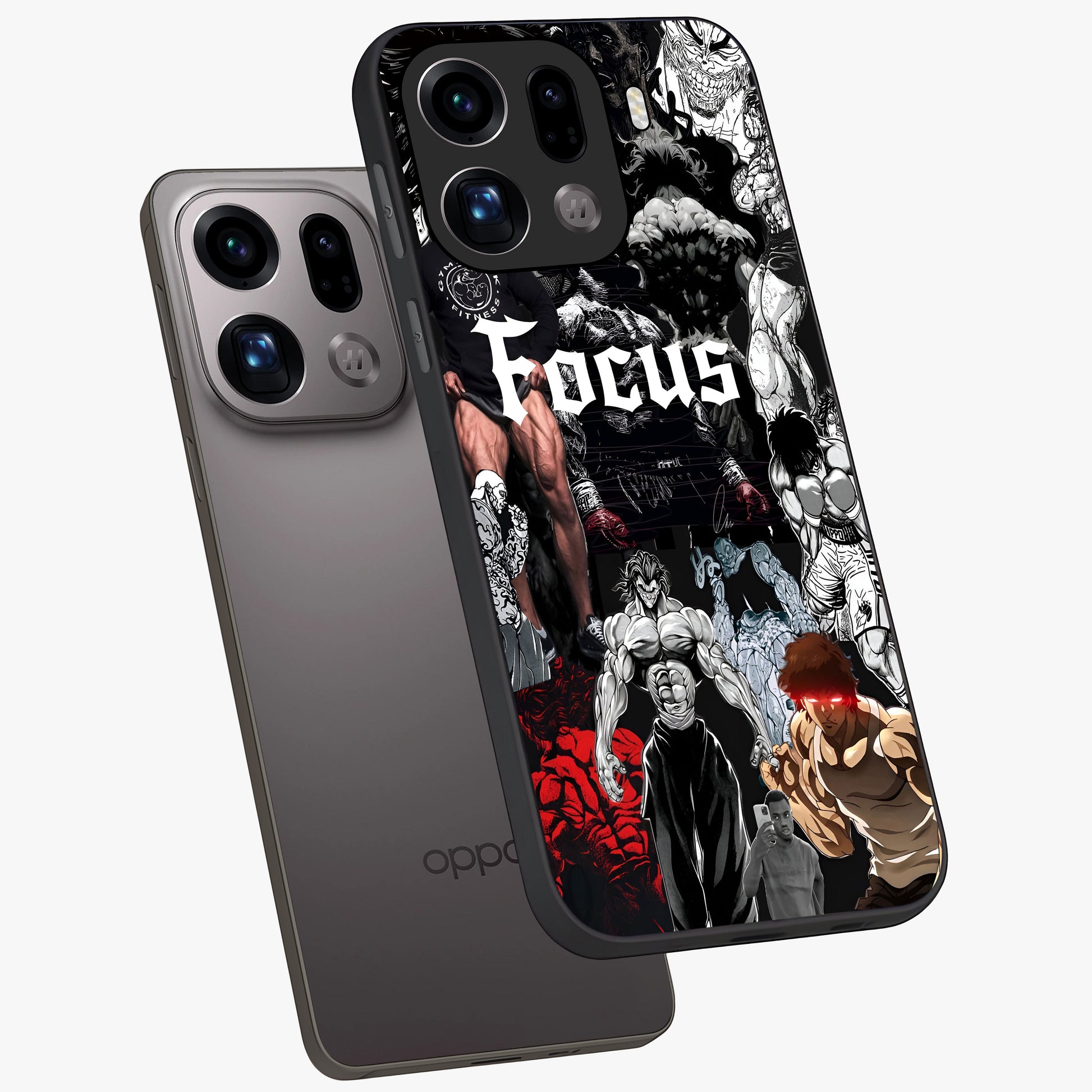 Relentless Power Focus Glass Case displayed in angled mockup highlighting bold statement design with modern aesthetic style.