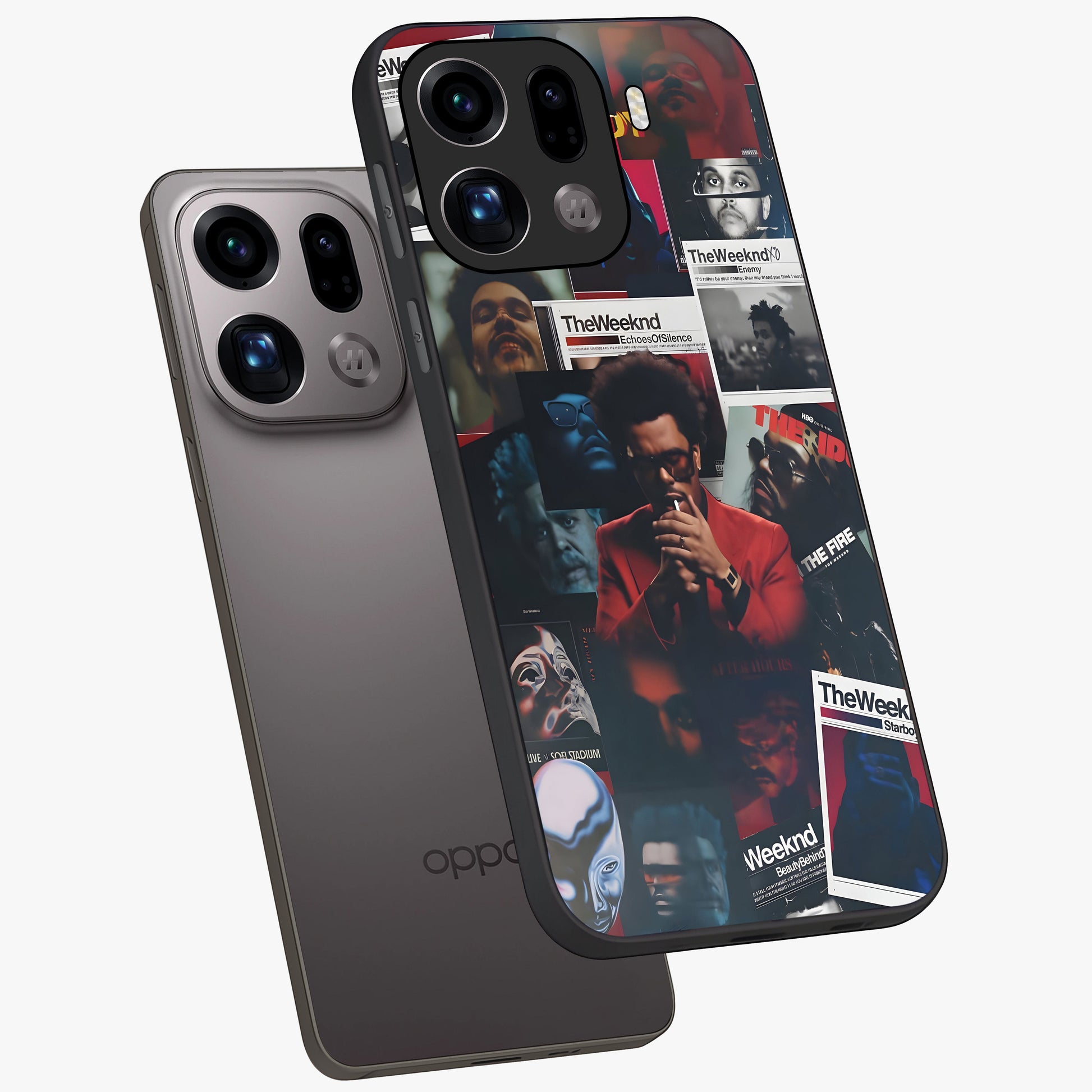 The Weeknd Glass Case displayed in angled mockup highlighting stylish pop culture inspired design with modern aesthetic.