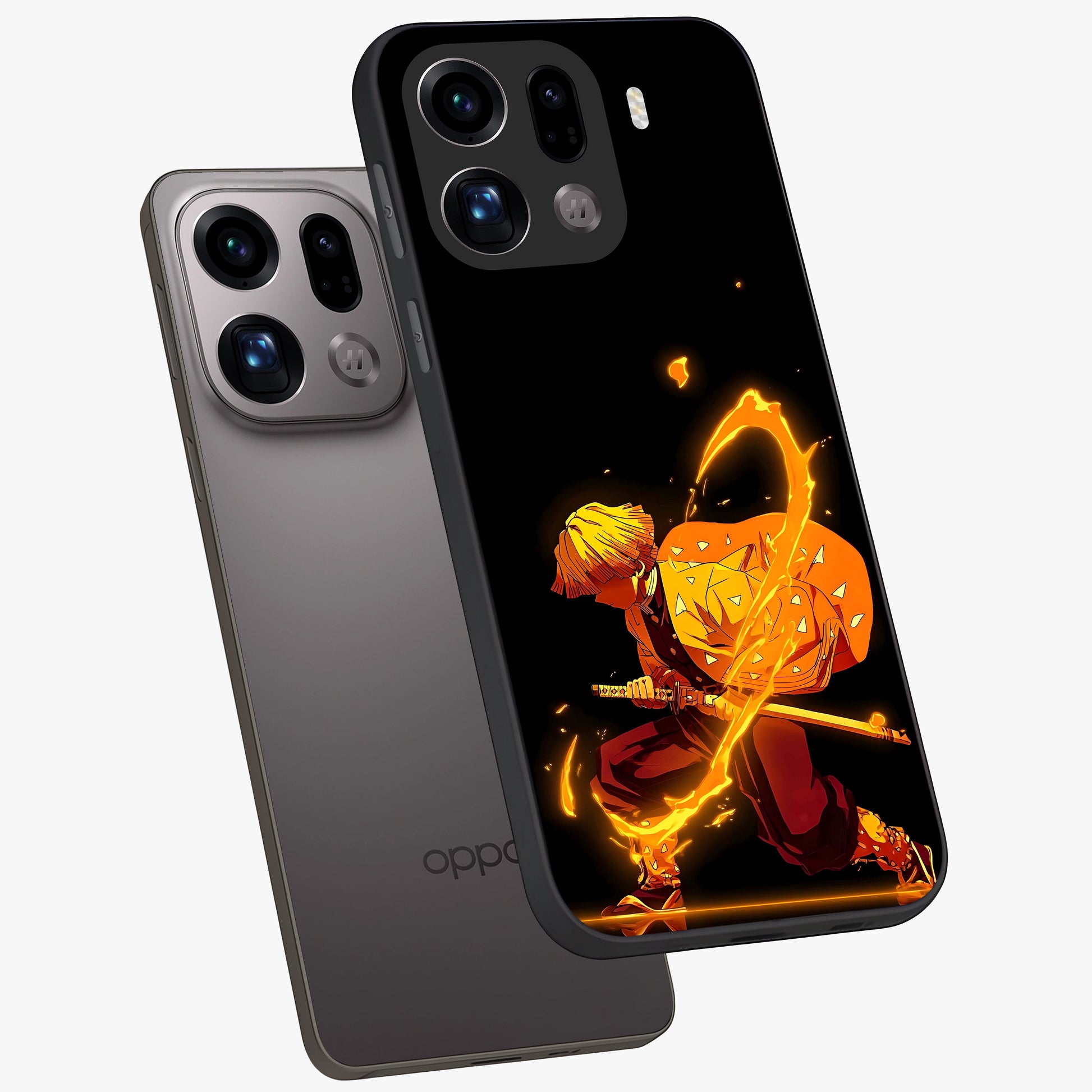 Thunder Flame Execution Glass Case displayed in angled mockup highlighting dramatic fire themed design with intense fantasy aesthetic.
