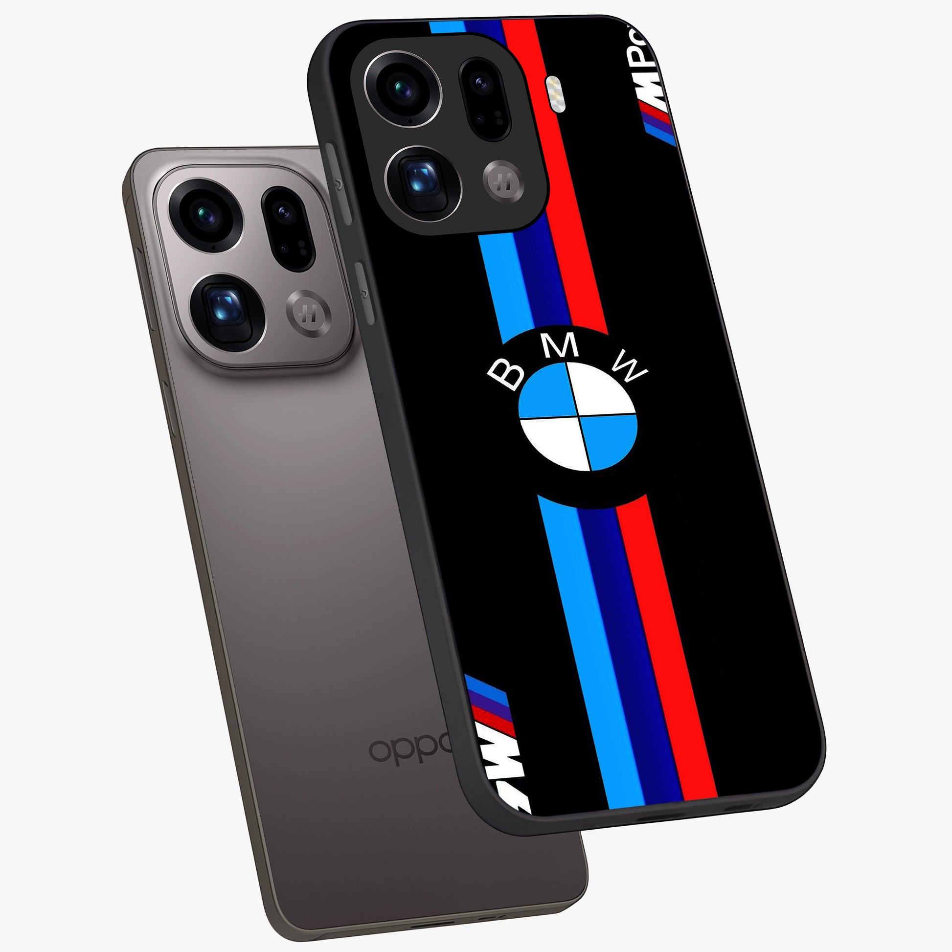 Turbo BMW Beast Glass Case displayed in angled mockup highlighting sleek racing car design with bold automotive aesthetic.