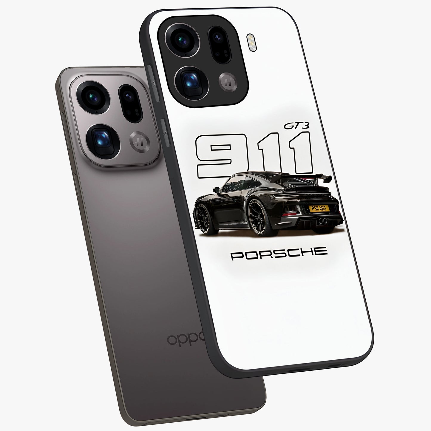 Turbo Legacy Icon Glass Case displayed in angled mockup highlighting dynamic automotive design with performance aesthetic.