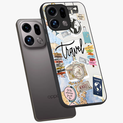 Wanderlust Journal Glass Case displayed in angled mockup highlighting adventure themed design with aesthetic travel vibe.
