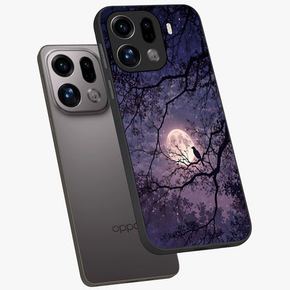 Whispering Moon Silence Glass Case displayed in angled mockup highlighting calm lunar design with dreamy night aesthetic.