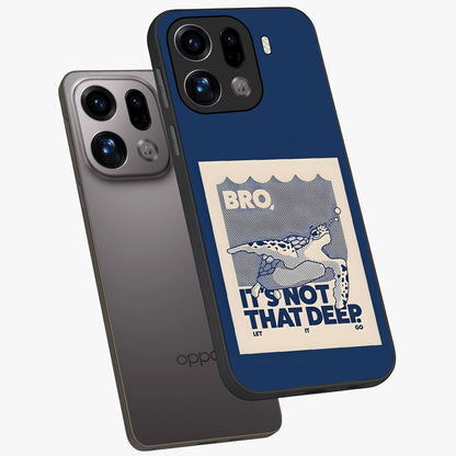 Worry Less Swim Glass Case displayed in angled mockup highlighting fun typography design with relaxed aesthetic style.